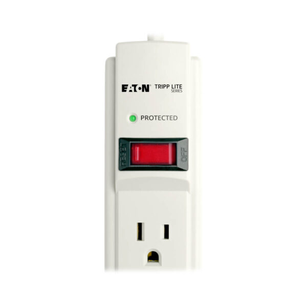 aa8a24a4224acfc77bafd1c6945e7768 Tripp Lite series Protect It! 6-Outlet Surge Protector, 6 ft. Cord, 900 Joules, Diagnostic LED, Light Gray Housing