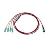 Tripp Lite series 40/100/400G Multimode 50/125 OM4 Breakout Fiber Optic Cable (12F MTP/MPO-PC to 4x Duplex SN-PC F/M), LSZH, Magenta, 3 m (9.8 ft.)