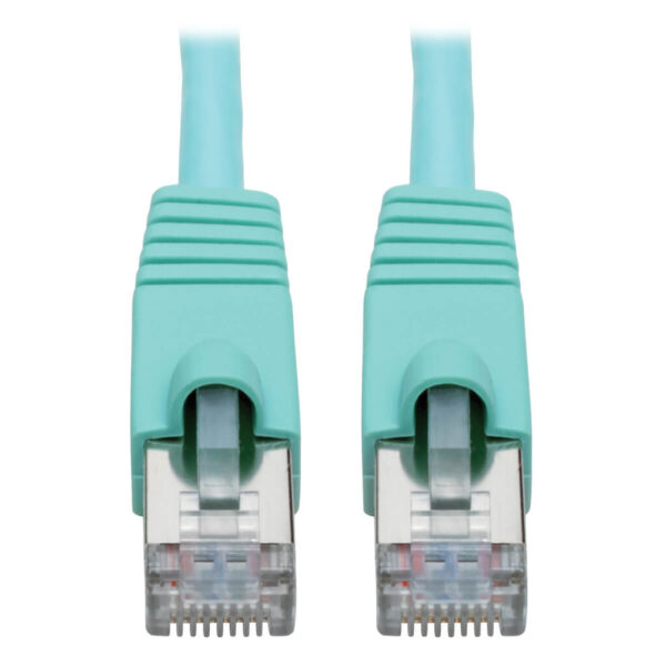 ab0b53124ea06ff805272d2af6072d09 Tripp Lite series Cat6a 10G Snagless Shielded STP Ethernet Cable (RJ45 M/M), PoE, Aqua, 15 ft. (4.57 m)