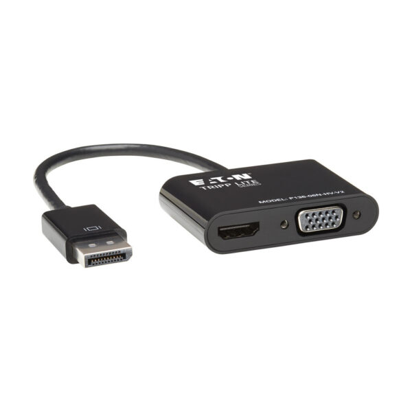 Tripp Lite series DisplayPort to VGA/HDMI All-in-One Converter Adapter, DP ver 1.2, 4K 30 Hz HDMI