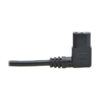 Tripp Lite series Power Extension Cord, Left-Angle C13 to C14 PDU Style - 10A, 250V, 18 AWG, 2 ft. (0.61 m), Black