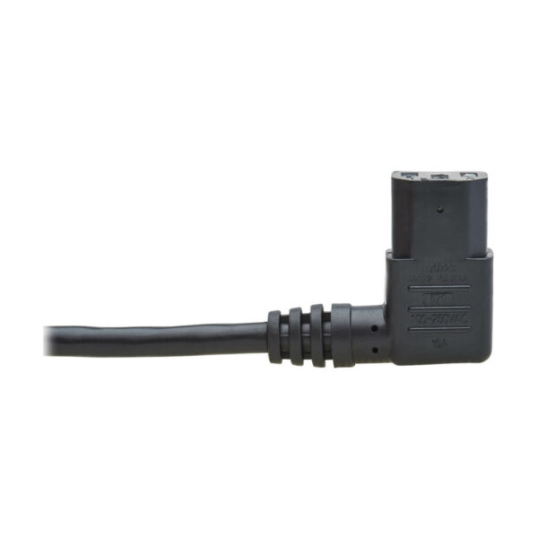 Tripp Lite series Power Extension Cord, Left-Angle C13 to C14 PDU Style - 10A, 250V, 18 AWG, 2 ft. (0.61 m), Black