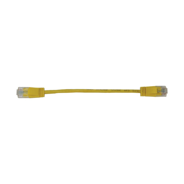 Tripp Lite series Cat6a 10G Snagless Molded Slim UTP Ethernet Cable (RJ45 M/M), PoE, Yellow, 6 in. (15 cm)