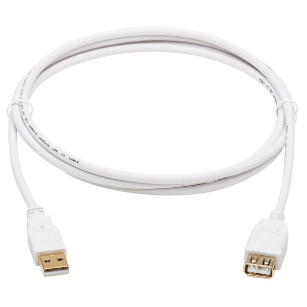 Tripp Lite series Safe-IT USB 2.0 Antibacterial Extension Cable (A M/F), USB 2.0, White, 6 ft. (1.83 m)