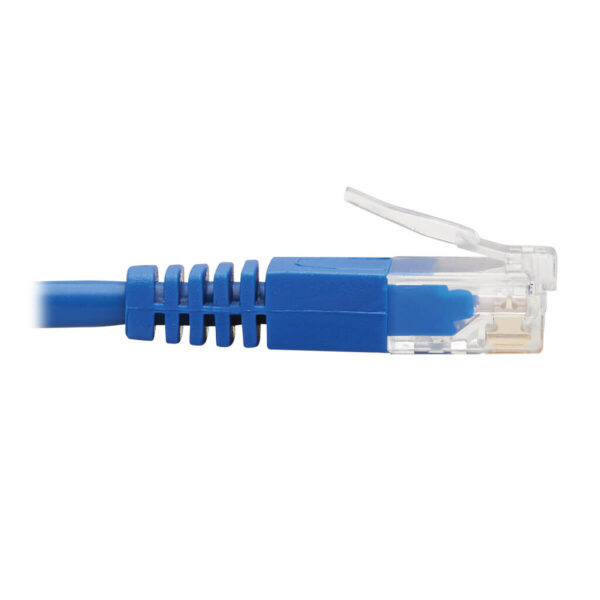 Tripp Lite series Left-Angle Cat6 Gigabit Molded Slim UTP Ethernet Cable (RJ45 Left-Angle M to RJ45 M), Blue, 15 ft. (4.57 m)