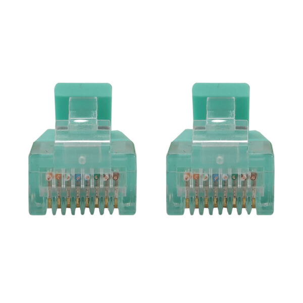 Tripp Lite series Cat6a 10G Snagless Molded Slim UTP Ethernet Cable (RJ45 M/M), PoE, Aqua, 1 ft. (0.3 m)