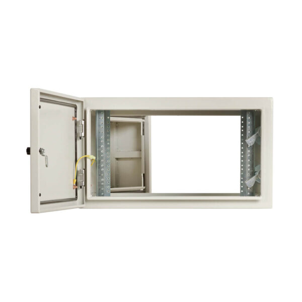 abc8508a0ef5094cd70682a241828f15 Tripp Lite series SmartRack Industrial Enclosure with Lock - NEMA 4, Wall Mount, Metal Construction, Hinged Back, 28 in. Depth, 6U, Gray