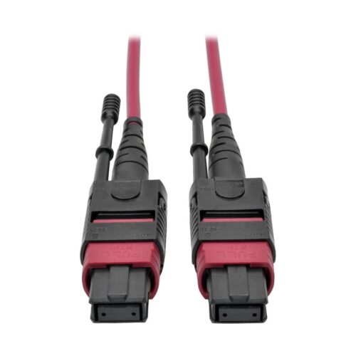 Tripp Lite series 100G MTP/MPO Multimode OM4 Plenum-Rated Fiber Optic Cable (F/F), 12 Fiber, 40/100GBASE-SR4, Push/Pull Tabs, Magenta, 10 m