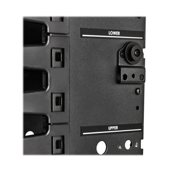 ac0ff0cb73878f2f2a19650380f006db Tripp Lite series High-Capacity Vertical Cable Manager - Deep Double Finger Duct with Cover, Double Sided, 6 in. Wide, Yellow/Black, 7 ft. (2.2 m)
