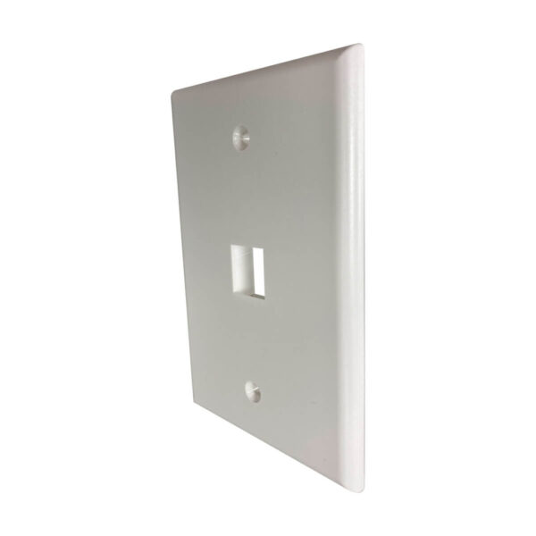 Tripp Lite series Safe-IT 1-Port Single-Gang Keystone Wall Plate, Antibacterial, Ivory Matte, TAA