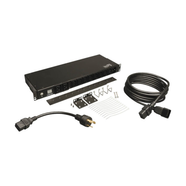 ac434f5a990e6f8338d3bacae027b4cb Tripp Lite series 3.7kW Single-Phase Local Metered PDU, 208/230V (8 C13 & 2 C19), C20 / L6-20P Adapter, 12 ft. (3.66 m) Cord, 1U Rack-Mount, TAA