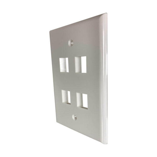 ac6041dc839b937569d2ceb066d377cc Tripp Lite series Safe-IT 4-Port Single-Gang Keystone Wall Plate, Antibacterial, Ivory Gloss, TAA