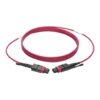 Tripp Lite series 100G MTP/MPO Multimode OM4 Plenum-Rated Fiber Optic Cable (F/F), 12 Fiber, 40/100GBASE-SR4, Push/Pull Tabs, Magenta, 1 m