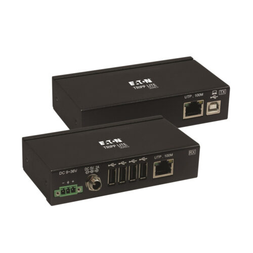 Tripp Lite series 4-Port Industrial USB over Cat6 Extender, ESD Protection, PoC - USB 2.0, Mountable, 330 ft., TAA