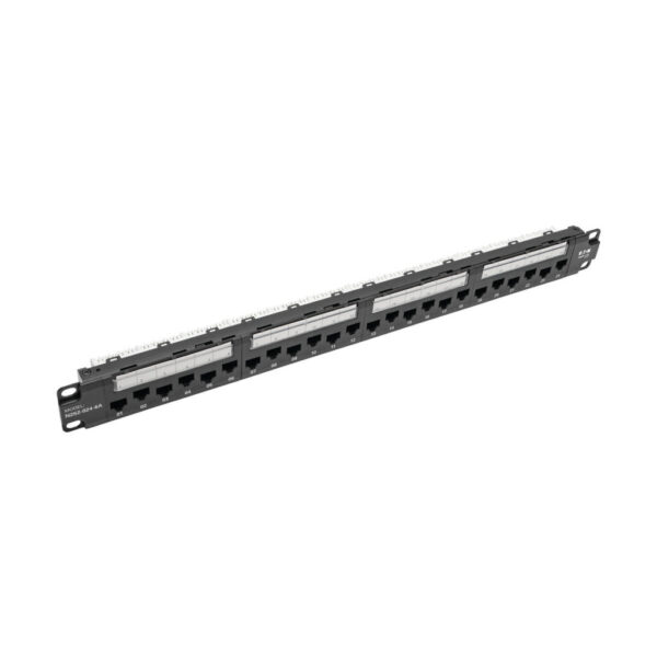Tripp Lite series 24-Port 1U Rack-Mount Cat6a 110 Patch Panel with Cable Management Bar, 110 Punchdown, RJ45, TAA