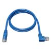 Tripp Lite series Right-Angle Cat6 Gigabit Molded UTP Ethernet Cable (RJ45 Right-Angle M to RJ45 M), Blue, 3 ft. (0.91 m)