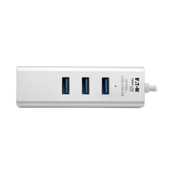 Tripp Lite series USB to Gigabit Ethernet NIC Network Adapter with 3 Port USB 3.x (5Gbps) Hub