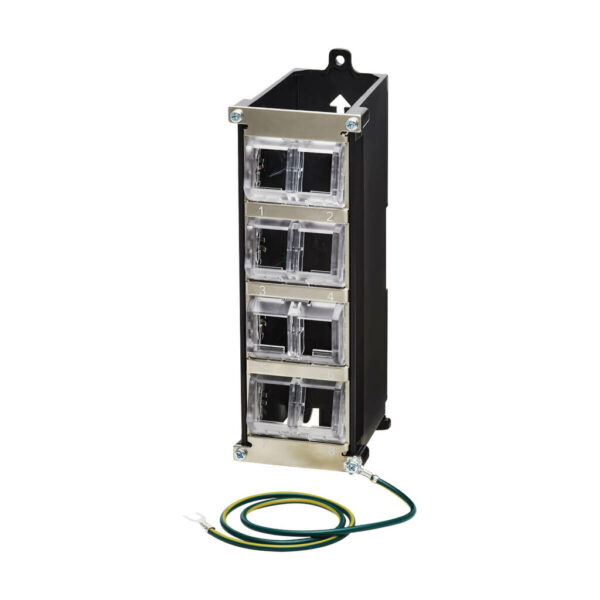 Tripp Lite series 8-Port Metal DIN-Rail Mounting Keystone Patch Panel with Grounding, Black/Silver, TAA