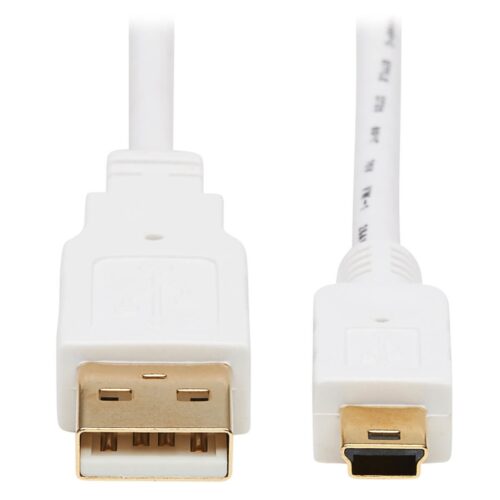 Tripp Lite series Safe-IT USB 2.0 A to USB Mini-B Antibacterial Cable (M/M), White, 6 ft. (1.83 m)