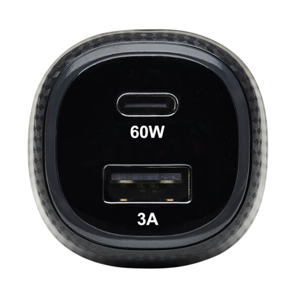 ae5143958b827e9bc77e839241a1e8d6 Tripp Lite series Dual-Port USB Car Charger, 63W Max - USB-C PD 3.0 Up to 60W, USB-A QC 3.0 Up to 18W