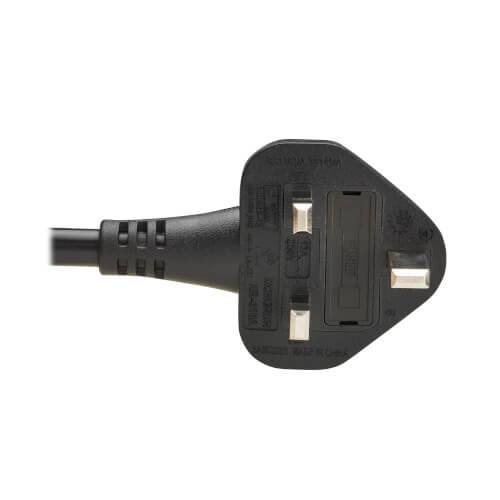 Tripp Lite series UK Computer Power Cord, BS 1363 to C19 - 13A, 250V, H05VV-F, 2.5 m (8.2 ft.), Black
