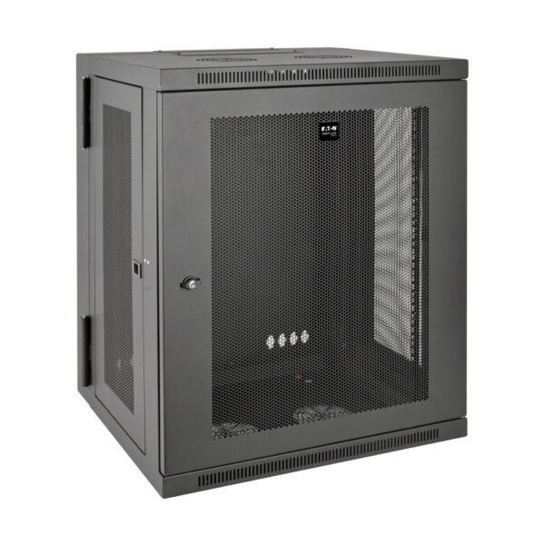 Tripp Lite series SmartRack 15U Low-Profile Switch-Depth Wall-Mount Half-Height Rack Enclosure, Hinged Back - SRW15US