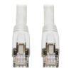 aef471012805f538ff3a69bf11672ee2 Tripp Lite series Cat8 25G/40G Certified Snagless Shielded S/FTP Ethernet Cable (RJ45 M/M), PoE, White, 25 ft. (7.62 m), TAA