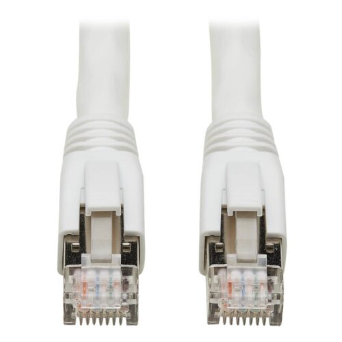Tripp Lite series Cat8 25G/40G Certified Snagless Shielded S/FTP Ethernet Cable (RJ45 M/M), PoE, White, 20 ft. (6.09 m), TAA