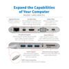 Tripp Lite series USB-C Dock, Dual Display - 4K HDMI/mDP, VGA, USB 3.x (5Gbps), USB-A/C Hub, GbE, Memory Card, 100W PD Charging
