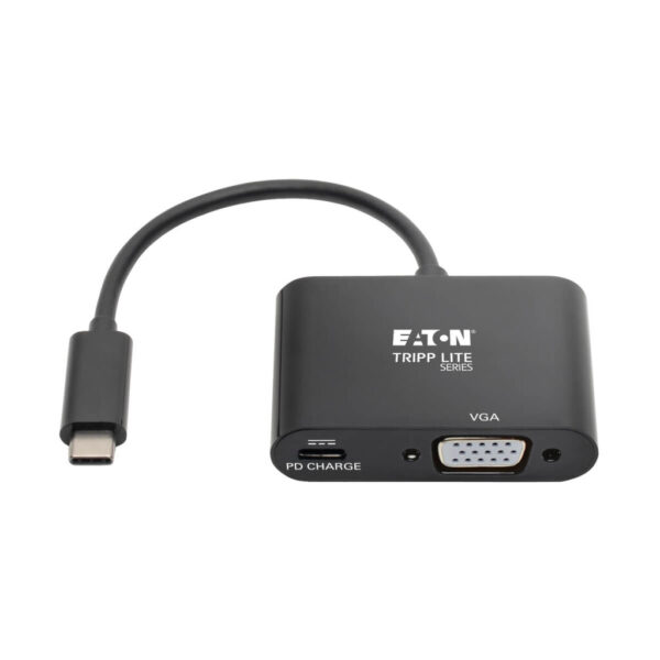 af3e25e9021e813e4ed8e5141c61d236 Tripp Lite series USB-C to VGA Adapter with PD Charging, Black - U444-06N-VB-C