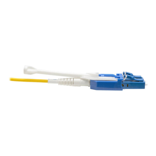 af4c998327ff5b9e3c5302b3d75ab5e2-2 Tripp Lite series MTP/MPO (APC) to 4xLC (UPC) Singlemode Breakout Patch Cable, 40/100 GbE, QSFP+ 40GBASE-PLR4, Plenum, Yellow, 3 m (10 ft.)
