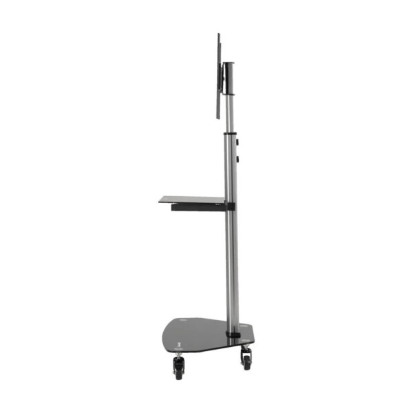 afaa120fbe61be19b735befa96b9861e Tripp Lite series Premier Rolling TV Cart for 37” to 70” Displays, Black Glass Base and Shelf, Locking Casters