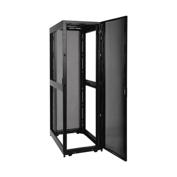 Tripp Lite series 42U SmartRack Shallow-Depth Rack Enclosure Cabinet, Threaded 10-32 Mounting Holes with doors & side panels