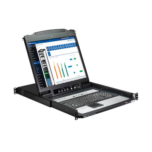 Product Image: B020-U16-19-KG Tripp Lite series NetDirector 16-Port 1U Rack-Mount Console KVM Switch with 19 in. LCD, German Keyboard