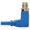 Tripp Lite series M12 X-Code Cat6a 10G F/UTP CMR-LP Shielded Ethernet Cable (Right-Angle M/M), IP68, PoE, Blue, 10 m (32.8 ft.), TAA
