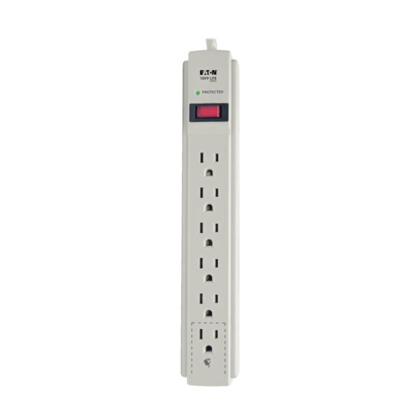 b04c8d9e18c8a1a4f7a1bc1a65b1fb67 Tripp Lite series Protect It! 6-Outlet Surge Protector, 4 ft. (1.22 m) Cord, 900 Joules, Diagnostic LED, Light Gray Housing
