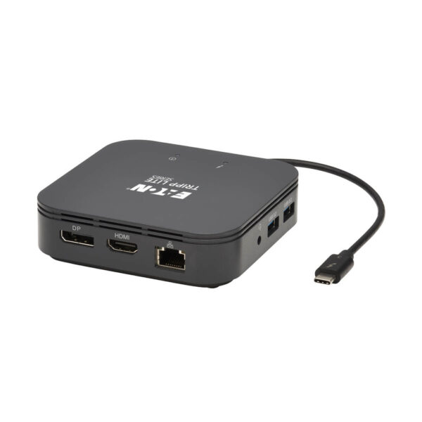 Tripp Lite series Thunderbolt 3 Dual Monitor Docking Station - 8K/30Hz DisplayPort, 4K/60Hz HDMI, USB 3.2 Gen 2, GbE, 60W PD Charging - Black