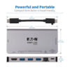 Tripp Lite series USB-C Dock - 4K HDMI, USB 3.x (5Gbps), USB-A/C Hub Ports, GbE, Memory Card, 100W PD Charging, Detachable Cord