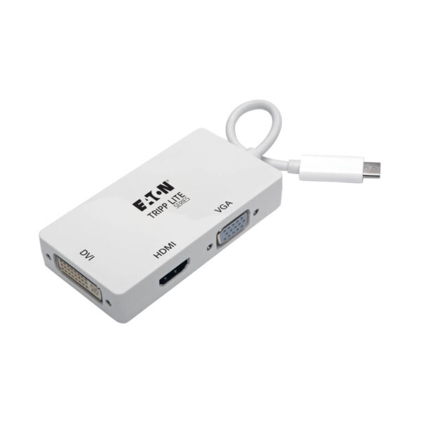 Tripp Lite series USB-C Multiport Adapter (M/3xF) - 4K HDMI, DVI, VGA, HDCP, White