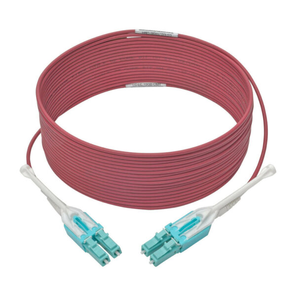 Tripp Lite series 10G Duplex Multimode 50/125 OM4 LSZH Fiber Optic Cable (LC/LC), Push/Pull Tabs, Magenta, 6 m