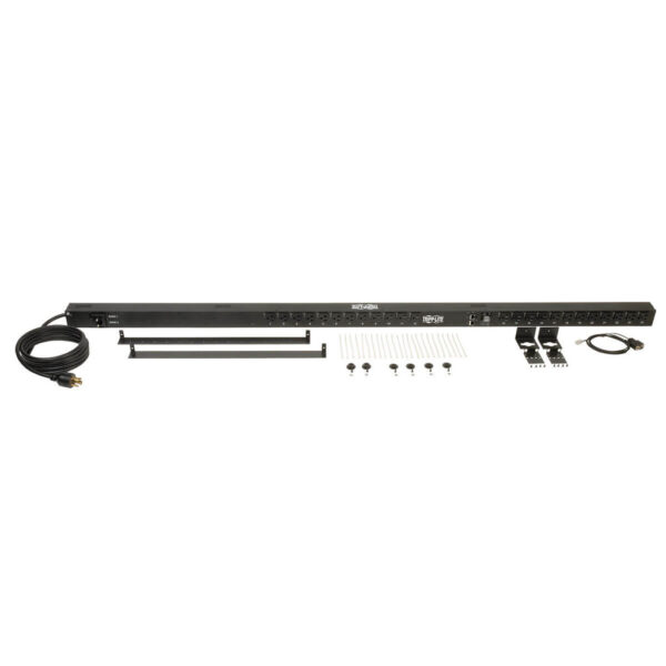 b0ddb37c1bd7944f836399535310945b Eaton 2.9kW Single-Phase Switched PDU, LX Platform, Outlet Monitoring, 120V Outlets (24 NEMA 5-15/20R), L5-30P Plug, 0U, TAA - PDUMVR30NETLX