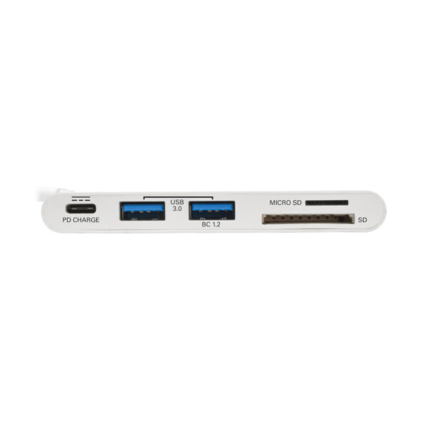 Tripp Lite series USB-C Multiport Adapter, USB 3.x (5Gbps), USB-A/C Hub Ports, Card Reader and 60W PD Charging, White