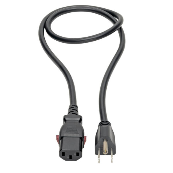Tripp Lite series Computer Power Cord, NEMA 5-15P to Locking C13 - 10A, 125V, 18 AWG, 3 ft. (0.91 m)