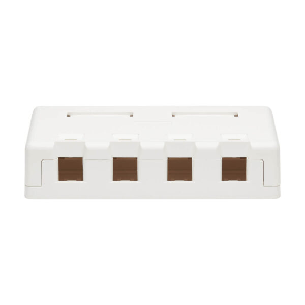 b1089cde9935818c6edb06b62504a760 Tripp Lite series Surface-Mount Box for Keystone Jacks - 4 Ports, White, TAA