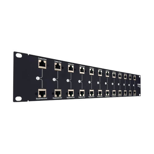 Tripp Lite series In-Line PoE++ Surge Protector - 10 Gbps, 12 RJ45 Ports, 100W PoE, Cat5e/6, Metal Case, IEC Compliant, 2U Rack, TAA
