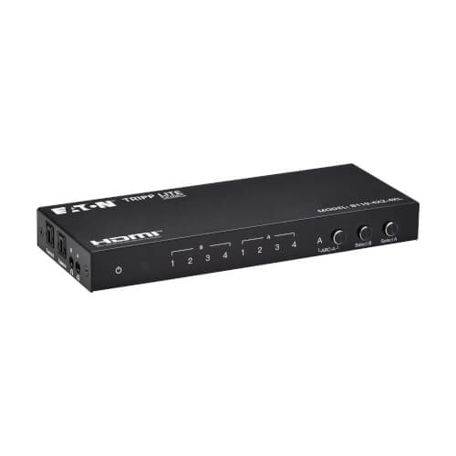 Product Image: B119-4X2-4KL Tripp Lite series 4x2 HDMI Matrix Switch/Splitter with Remote Control and Multi-Resolution Scaling - 4K 60 Hz, HDR, 4:4:4