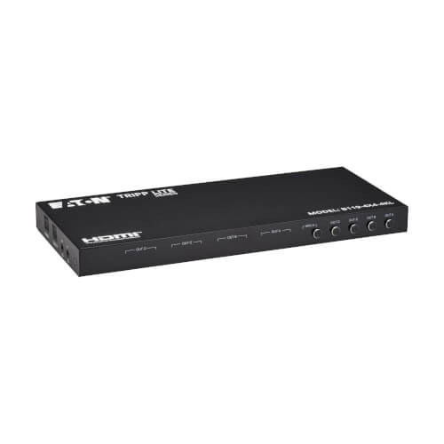 Product Image: B119-4X4-4KL Tripp Lite series 4x4 HDMI Matrix Switch/Splitter with Remote Control and Multi-Resolution Scaling - 4K 60 Hz, HDR, 4:4:4