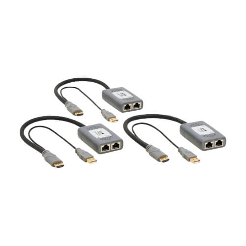 Product Image: B127U-002-PHPH2 Tripp Lite series 2-Port HDMI over Cat6 Extender Kit, Pigtail Transmitter/2x Receivers, 4K 60 Hz, HDR, 4:4:4, 230 ft. (70.1 m), TAA