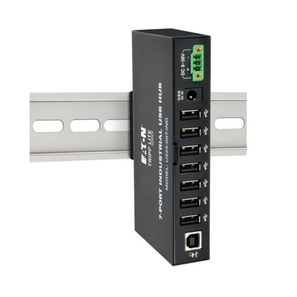 Tripp Lite series 7-Port Industrial-Grade USB 2.0 Hub - 15 kV ESD Immunity, Metal Housing, Mountable
