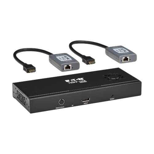 Tripp Lite series 2-Port DisplayPort to HDMI Splitter/Extender Kit over Cat6, MST Hub, 8K/4K 60 Hz, DP 1.4, Up to 230 ft. (70 m), TAA